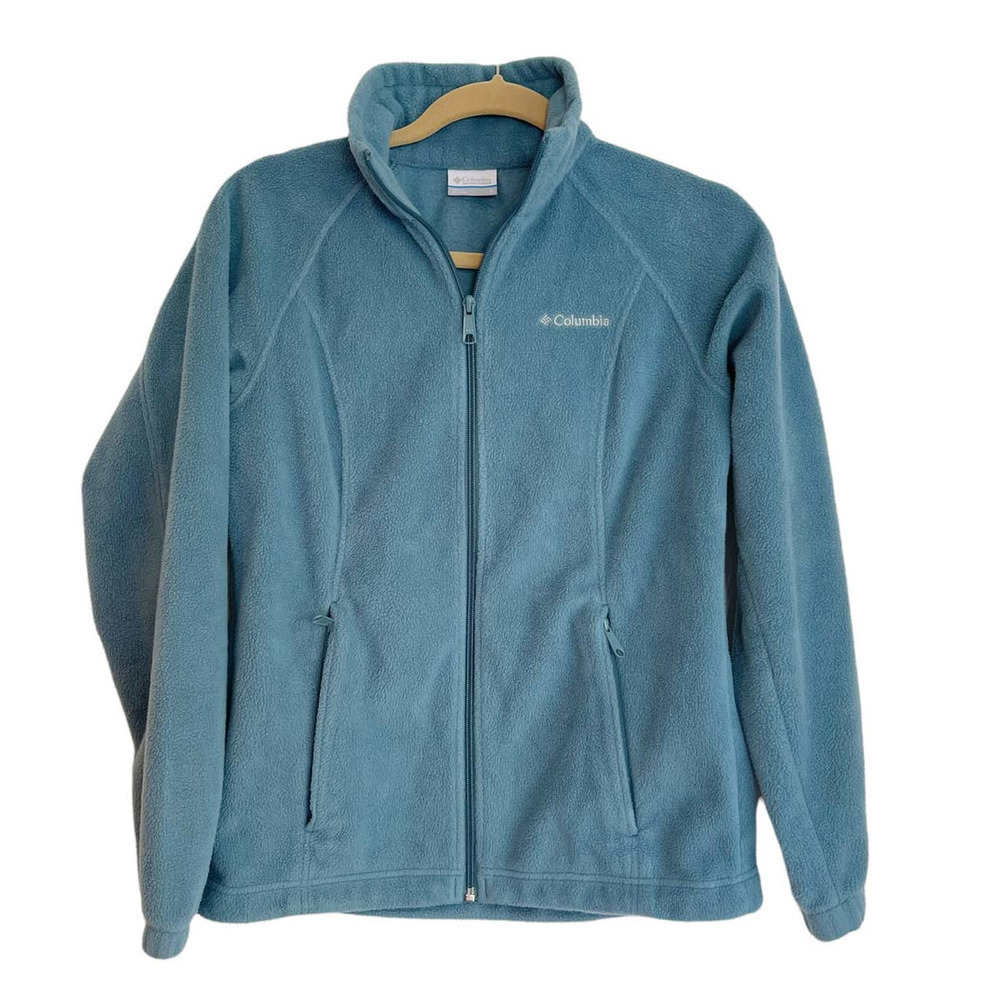 Columbia Full Zip Fleece Jacket Long Sleeves Sea Wave Women's Size S